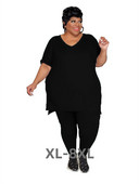 Seturi de două piese marimi mari Îmbrăcăminte pentru femei Costum asortat cu jambiere lungi Tinute casual solide Comert cu ridicata 3xl 4xl 5xl 6xl