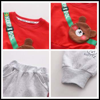 2022 Φθινόπωρο Βρεφικά Αγόρια Κοριτσίστικα Σετ Ρούχα Παιδικά Κινούμενα Σχέδια αρκουδάκι Ρούχα Ρούχα Βρεφικά μπλουζάκια Παντελόνι 2 τμχ Κοστούμι Παιδικά αθλητικά ρούχα