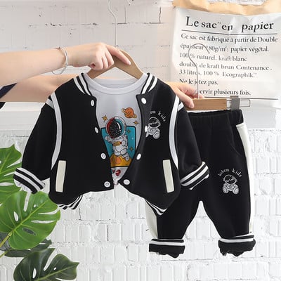 Laste pesapalliriiete komplektid poisipoistele Sügisene väikelapse mantlid T-särk Püksid 3 tk. Ülikond dressid Lasteriided