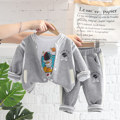 Laste pesapalliriiete komplektid poisipoistele Sügisene väikelapse mantlid T-särk Püksid 3 tk. Ülikond dressid Lasteriided