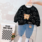 2023. aasta kevadised laste rõivakomplektid tüdrukutele poistele T-särk Teksad Multifilmid Karujänes Imiku riided, komplektid, laste kostüüm