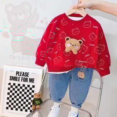 2023. aasta kevadised laste rõivakomplektid tüdrukutele poistele T-särk Teksad Multifilmid Karujänes Imiku riided, komplektid, laste kostüüm