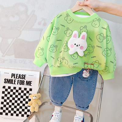 2023. aasta kevadised laste rõivakomplektid tüdrukutele poistele T-särk Teksad Multifilmid Karujänes Imiku riided, komplektid, laste kostüüm