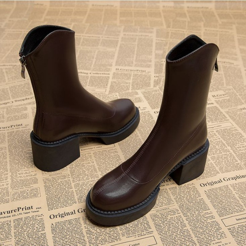 Jalatsid Veekindlad papud Tursked lühikesed naiste kingad, platvorm, väga kõrged kontsad, naiste poolsaapad, ümmargused kontsad, kvaliteetsed pu