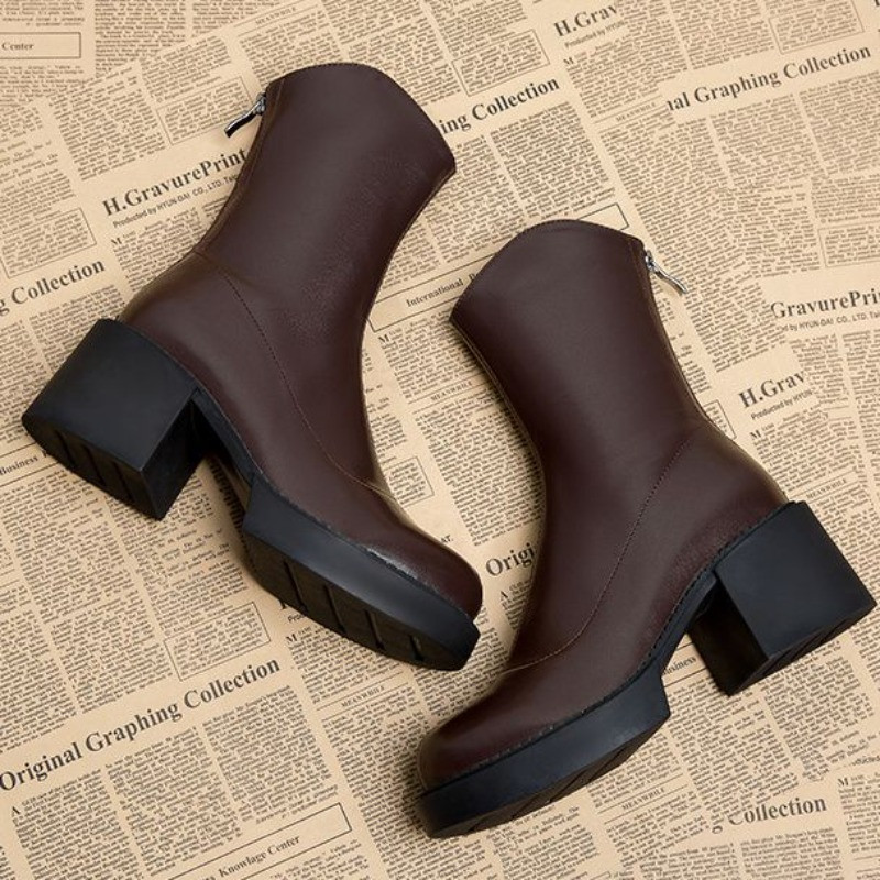 Jalatsid Veekindlad papud Tursked lühikesed naiste kingad, platvorm, väga kõrged kontsad, naiste poolsaapad, ümmargused kontsad, kvaliteetsed pu