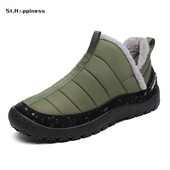 2023, iarnă, impermeabilă pentru bărbați, cizme casual de zăpadă, pantofi pentru bărbați de pluș, în aer liber, blană caldă, pantofi pentru bărbați, cizme de zăpadă pentru bărbați, dimensiune mare