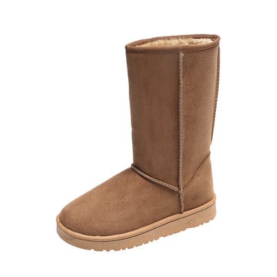 Γυναικείες μπότες χιονιού Χειμερινές μπότες μεσαίου σωλήνα Χοντές βελούδινες αντιολισθητικές χειμερινές μπότες μόδας Γυναικεία ζεστά Mid Calf Botas mujer