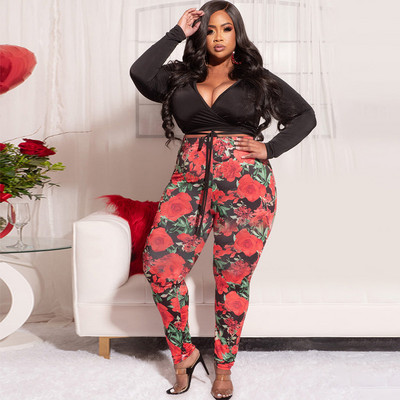 CM.YAYA suures suuruses elegantsed naiste kaks 2-osalist komplekti, 2022. aasta drapeeritud V-kaelusega ülaosa ja lipsuga värvitud püksid, sobiv spordidress