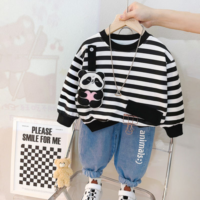 2023. aasta kevad poiste riided Tüdrukute triibuline T-särk Teksad 2 tk. Ülikond Multifilmi Lasteriided Väikelaste 1–4-aastaste rõivaste komplektid