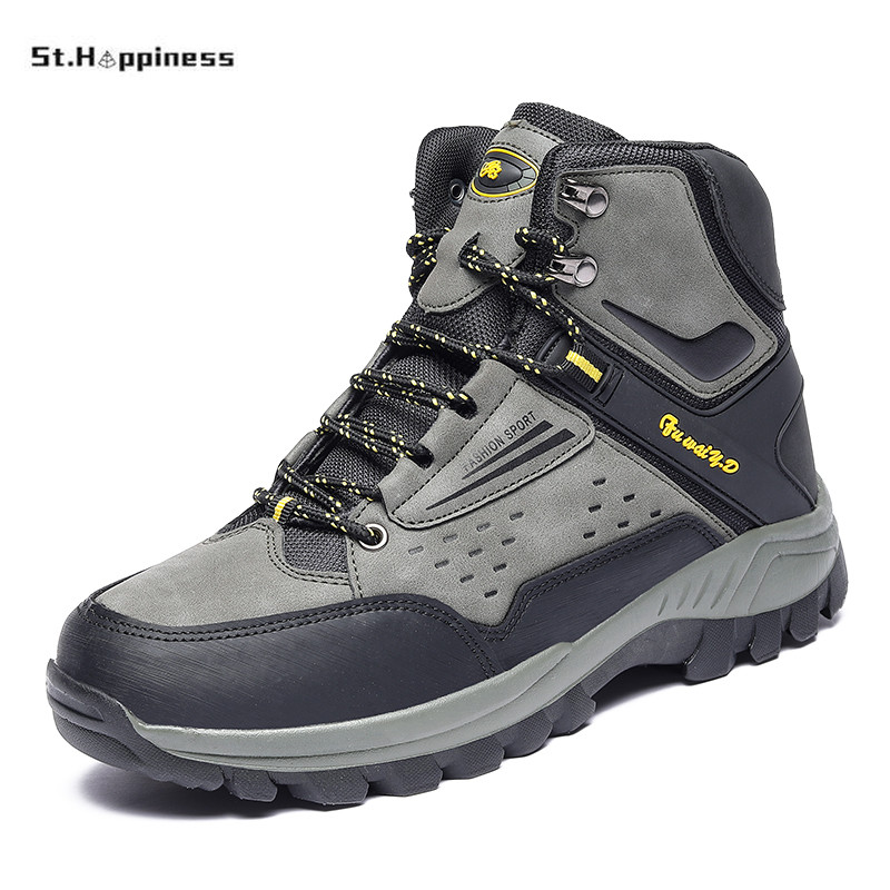 Νέα ανδρικά παπούτσια πεζοπορίας για εξωτερικούς χώρους Παπούτσια ασφαλείας Παπούτσια εργασίας Αντίσταση στο χτύπημα Ατσάλινο δάχτυλο Αναπνεύσιμες μπότες εργασίας Παπούτσια αναρρίχησης πεζοπορίας