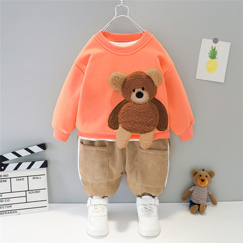 Χειμερινά νήπια Βρεφικά ρούχα για νεογέννητα Βρεφικά κορίτσια αγόρια Σετ ρούχων Cartoon Bear Παιδικά Φθινοπωρινά ρούχα Παιδικά βελούδινα παντελόνια