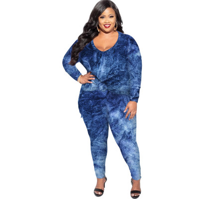 Γυναικεία Ρούχα Plus Size Σετ δύο τεμαχίων Μεγάλο Φθινόπωρο 2023 Χειμώνας Νέα Φανελένια Αθλητικά Μόδα Βαμμένα κοστούμια Urban Casual Home