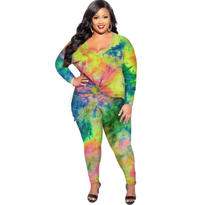 Γυναικεία Ρούχα Plus Size Σετ δύο τεμαχίων Μεγάλο Φθινόπωρο 2023 Χειμώνας Νέα Φανελένια Αθλητικά Μόδα Βαμμένα κοστούμια Urban Casual Home