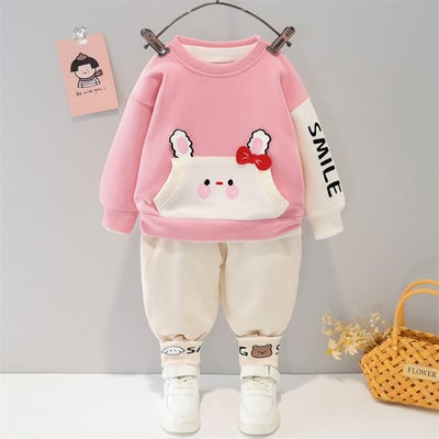 2022 tavaszi baba lányoknak fiú ruha szettek Rajzfilm Medve Pulóver Nadrág Gyerek Sportruházat Gyermekruházat Tipegő csecsemőruhák