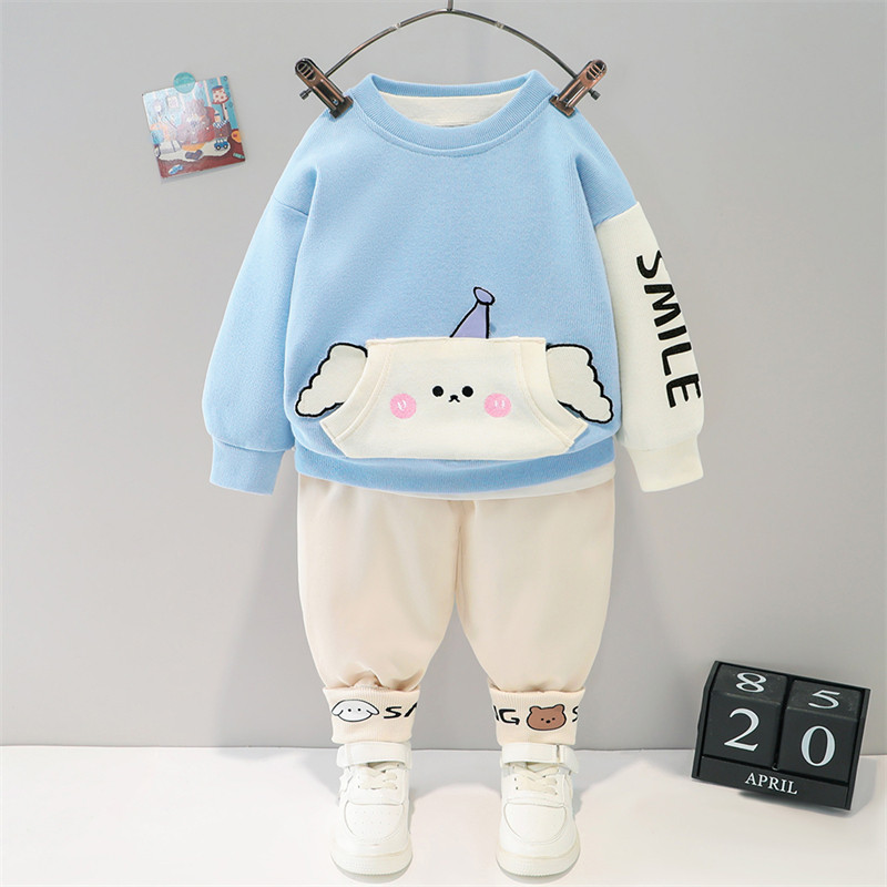 2022 tavaszi baba lányoknak fiú ruha szettek Rajzfilm Medve Pulóver Nadrág Gyerek Sportruházat Gyermekruházat Tipegő csecsemőruhák