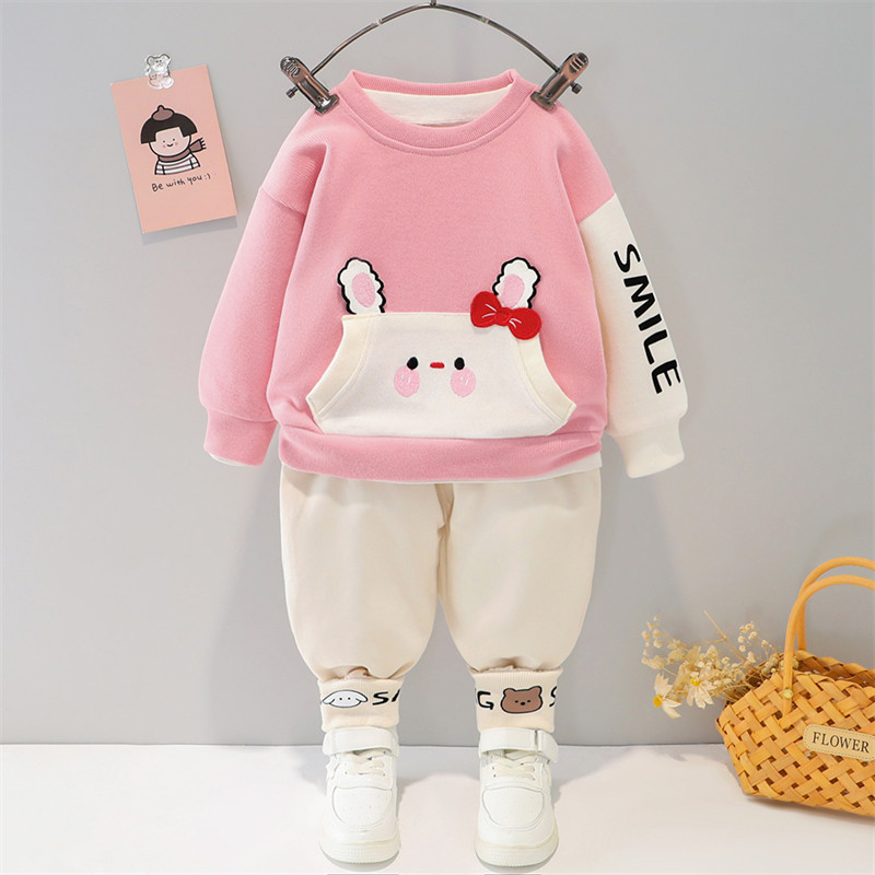 2022 tavaszi baba lányoknak fiú ruha szettek Rajzfilm Medve Pulóver Nadrág Gyerek Sportruházat Gyermekruházat Tipegő csecsemőruhák
