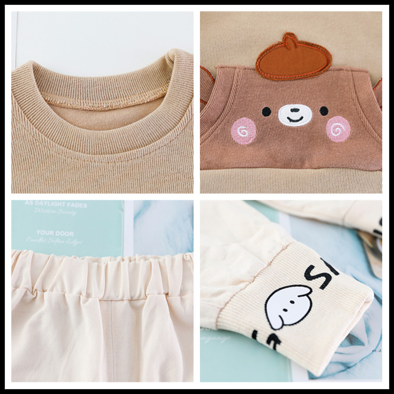 2022 tavaszi baba lányoknak fiú ruha szettek Rajzfilm Medve Pulóver Nadrág Gyerek Sportruházat Gyermekruházat Tipegő csecsemőruhák