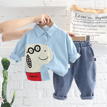 2022 Есенен анцуг за бебета Бебешки комплекти дрехи за момчета Детска анимационна риза Дънки Костюми от 2 части Ежедневни детски дрехи