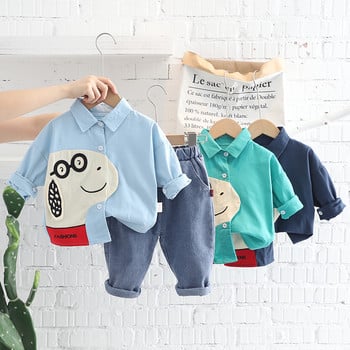 2022 Есенен анцуг за бебета Бебешки комплекти дрехи за момчета Детска анимационна риза Дънки Костюми от 2 части Ежедневни детски дрехи