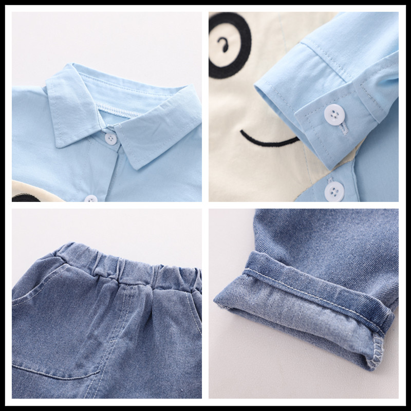 2022 Φθινοπωρινή φόρμα για βρέφη Βρεφικά σετ ρούχων για αγόρια Παιδικό πουκάμισο κινουμένων σχεδίων Τζιν 2 τεμάχια Κοστούμι Κοστούμια Παιδικά καθημερινά ρούχα