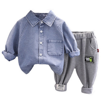 Σετ για αγόρια 2022 Φθινοπωρινά ρούχα για νήπια Παιδικά τζιν πουκάμισο Παντελόνι 2 τμχ Κοστούμι Παιδικό casual ρούχα Βρεφική φόρμα