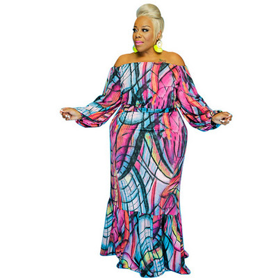 Suures suuruses naisterõivaste kaheosaline komplekt, naiste õlavarraste ja pikkade kleitide hulgimüük Elegantne vabaaja kleidikomplektid Dropshipping