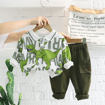 2022 Φθινοπωρινά σετ ρούχων για αγόρια Παιδικά μπλουζάκια Παντελόνι 2 τεμαχίων Κοστούμι κινουμένων σχεδίων Dinosaur Βρεφικά ρούχα Παιδικά ρούχα Βρεφική φόρμα