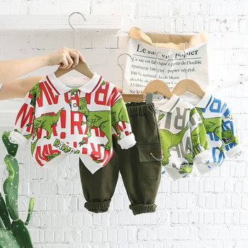 2022 Φθινοπωρινά σετ ρούχων για αγόρια Παιδικά μπλουζάκια Παντελόνι 2 τεμαχίων Κοστούμι κινουμένων σχεδίων Dinosaur Βρεφικά ρούχα Παιδικά ρούχα Βρεφική φόρμα