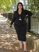 Plus Size Two Piece Σετ Γυναικεία ρούχα Μακρυμάνικο Crop Top και Κομψή μακριά φούστα Κοστούμι μεγάλου μεγέθους Χονδρική Dropshipping