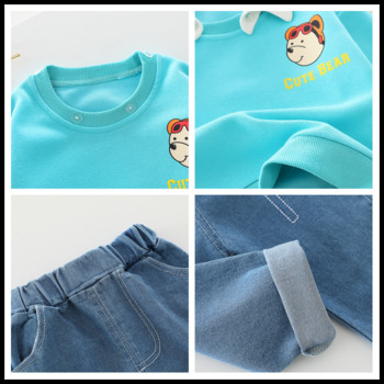Βρεφικά αγόρια μπλουζάκια τζιν 2022 Άνοιξη Παιδικά σετ ρούχων για νήπια Βρεφικά ρούχα Παιδικά αθλητικά ρούχα 2 τεμάχια Παιδικά ρούχα