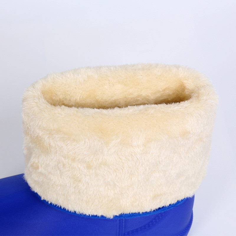 Μωβ μπότες βροχής ζεστές βελούδινες κορεάτικες EVA αδιάβροχα, αντιολισθητικά, λαστιχένια παπούτσια βροχής Fashion Slip-On Γυναικείες μπότες εργασίας εξωτερικού χώρου