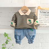 Βρεφικά σετ ρούχων για αγόρια 2022 Άνοιξη Παιδικά καρτούν Μπλουζάκι δεινοσαύρων Τζιν Βρεφικά ρούχα Παιδικά Παιδικά ρούχα Παιδική φόρμα