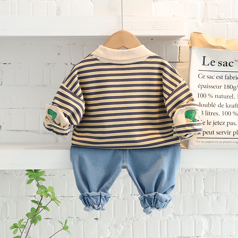 Βρεφικά σετ ρούχων για αγόρια 2022 Άνοιξη Παιδικά καρτούν Μπλουζάκι δεινοσαύρων Τζιν Βρεφικά ρούχα Παιδικά Παιδικά ρούχα Παιδική φόρμα