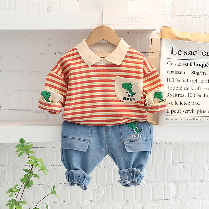 Βρεφικά σετ ρούχων για αγόρια 2022 Άνοιξη Παιδικά καρτούν Μπλουζάκι δεινοσαύρων Τζιν Βρεφικά ρούχα Παιδικά Παιδικά ρούχα Παιδική φόρμα