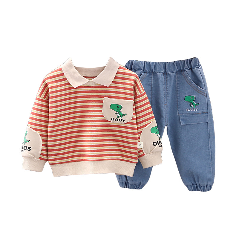 Βρεφικά σετ ρούχων για αγόρια 2022 Άνοιξη Παιδικά καρτούν Μπλουζάκι δεινοσαύρων Τζιν Βρεφικά ρούχα Παιδικά Παιδικά ρούχα Παιδική φόρμα