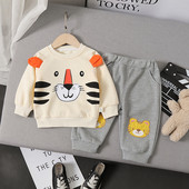 2022 tavaszi baba fiúk lányok ruhák kisgyermek csecsemő ruha készletek gyermek ruhák rajzfilm Tigris póló nadrágok gyerek sportruházat