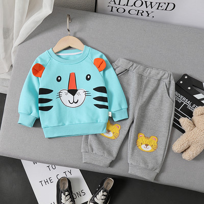 2022 tavaszi baba fiúk lányok ruhák kisgyermek csecsemő ruha készletek gyermek ruhák rajzfilm Tigris póló nadrágok gyerek sportruházat