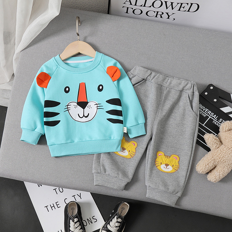 2022 tavaszi baba fiúk lányok ruhák kisgyermek csecsemő ruha készletek gyermek ruhák rajzfilm Tigris póló nadrágok gyerek sportruházat