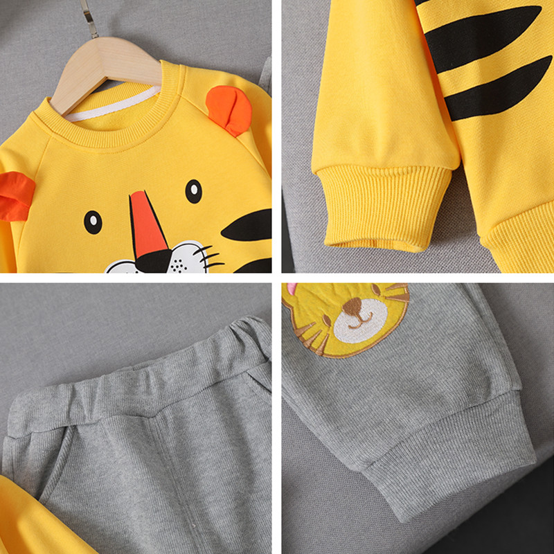 2022 tavaszi baba fiúk lányok ruhák kisgyermek csecsemő ruha készletek gyermek ruhák rajzfilm Tigris póló nadrágok gyerek sportruházat