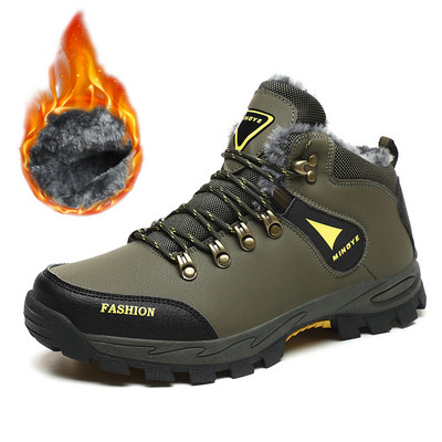 Brand Men Winter Snow Boots Αδιάβροχα Δερμάτινα Μποτάκια Αθλητικά Παπούτσια Super Warm Ανδρικές Μπότες Υπαίθριες Ανδρικές Μπότες Πεζοπορίας Παπούτσια εργασίας