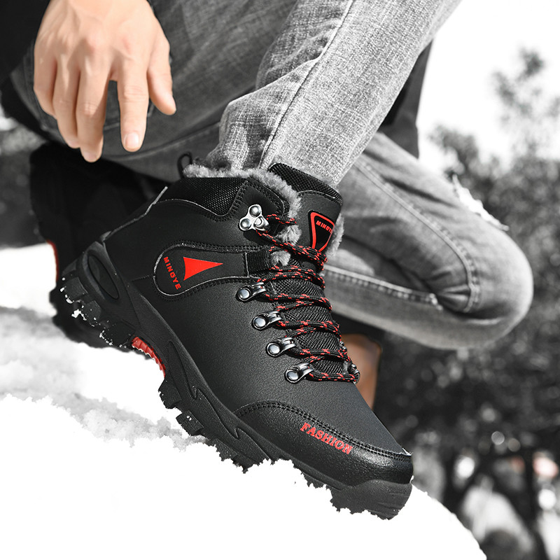 Brand Men Winter Snow Boots Αδιάβροχα Δερμάτινα Μποτάκια Αθλητικά Παπούτσια Super Warm Ανδρικές Μπότες Υπαίθριες Ανδρικές Μπότες Πεζοπορίας Παπούτσια εργασίας