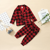 Φθινοπωρινά ρούχα για μωρά για βρέφη καρό μονόστορο μπλουζάκι και παντελόνι Jogger Ανοιξιάτικες φόρμες για μωρά