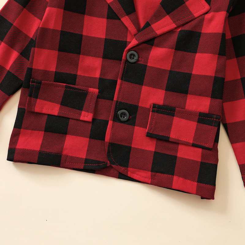 Φθινοπωρινά ρούχα για μωρά για βρέφη καρό μονόστορο μπλουζάκι και παντελόνι Jogger Ανοιξιάτικες φόρμες για μωρά