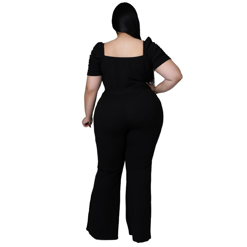 FS 2022 V kaelaga, lootose varrukatega, kõrge vöökohaga, suurema suurusega kombinesooni laia säärega püksid, naiste suured komplektid, vöö kevadsuvi