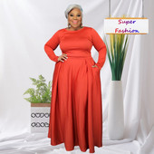 WSFEC L-4XL Iarnă Plus Size Două Piese Set Culoare Solidă Manecă Lungă Casual Femei Îmbrăcăminte Fusta Costume En-gros Dropshipping
