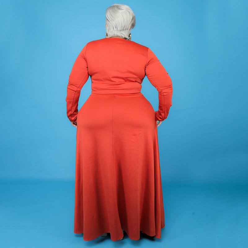 WSFEC L-4XL Iarnă Plus Size Două Piese Set Culoare Solidă Manecă Lungă Casual Femei Îmbrăcăminte Fusta Costume En-gros Dropshipping