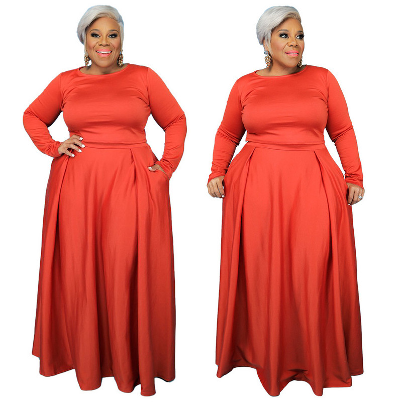 WSFEC L-4XL Iarnă Plus Size Două Piese Set Culoare Solidă Manecă Lungă Casual Femei Îmbrăcăminte Fusta Costume En-gros Dropshipping