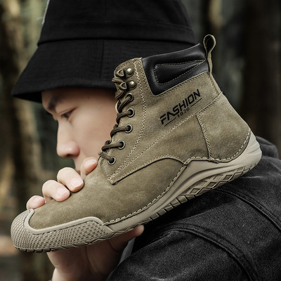 Brand High help Ανδρικές μπότες Γνήσιο δέρμα Ανδρικές μπότες εργασίας Μπότες εργασίας Χειροποίητες ανδρικές μπότες μοτοσικλέτας εξωτερικού χώρου Μπότες σχεδιαστών