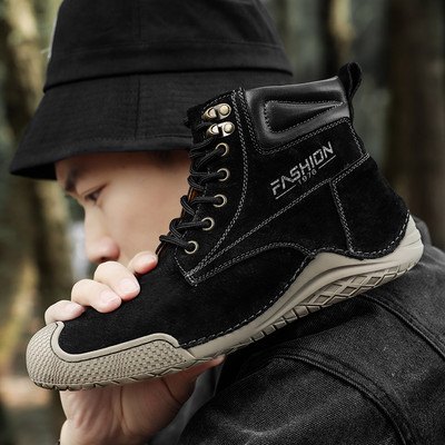 Brand High help Ανδρικές μπότες Γνήσιο δέρμα Ανδρικές μπότες εργασίας Μπότες εργασίας Χειροποίητες ανδρικές μπότες μοτοσικλέτας εξωτερικού χώρου Μπότες σχεδιαστών