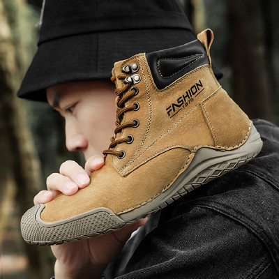 Brand High help Ανδρικές μπότες Γνήσιο δέρμα Ανδρικές μπότες εργασίας Μπότες εργασίας Χειροποίητες ανδρικές μπότες μοτοσικλέτας εξωτερικού χώρου Μπότες σχεδιαστών